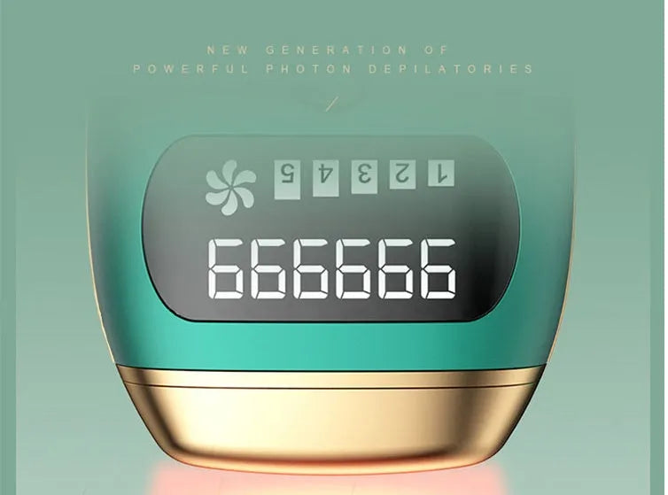 Green women IPL painless laser epilator with 590nm wavelength and 500,000 flashes
