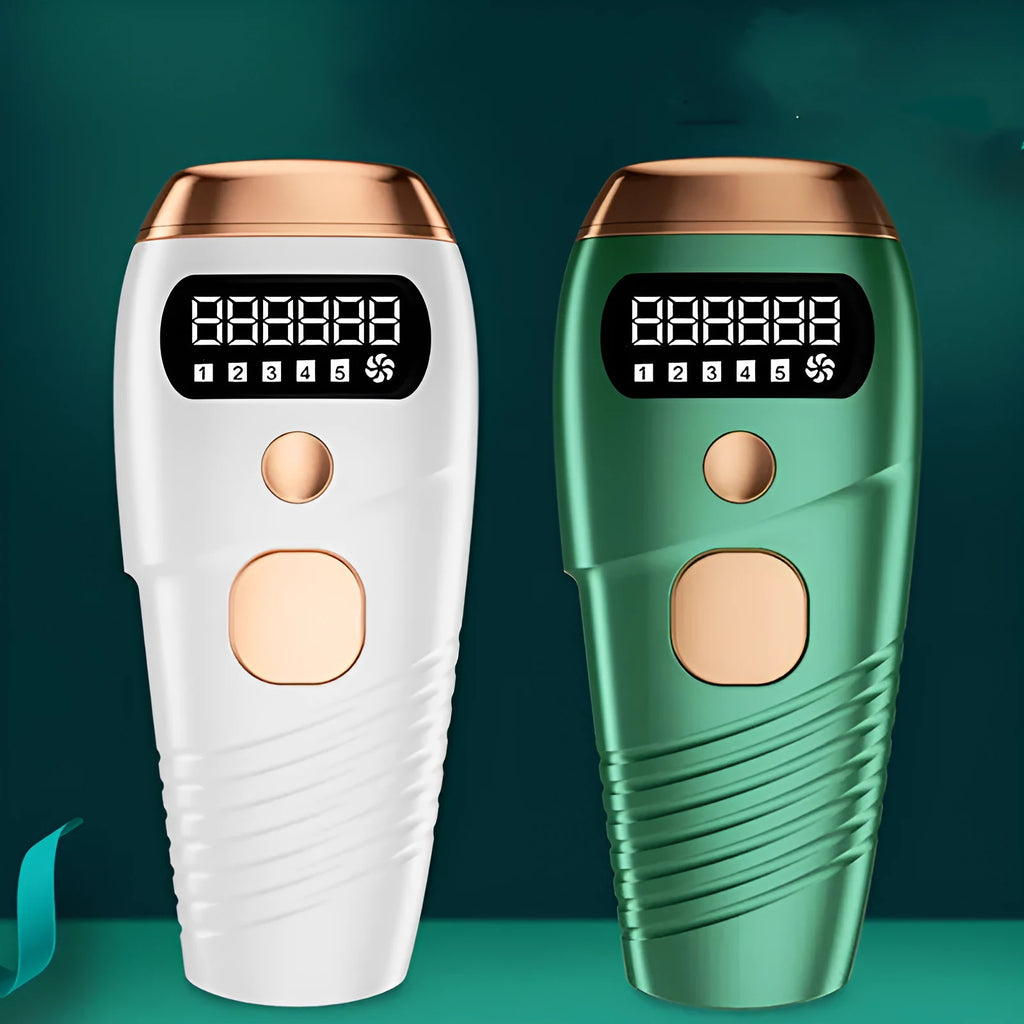 Green women IPL painless laser epilator with 590nm wavelength and 500,000 flashes