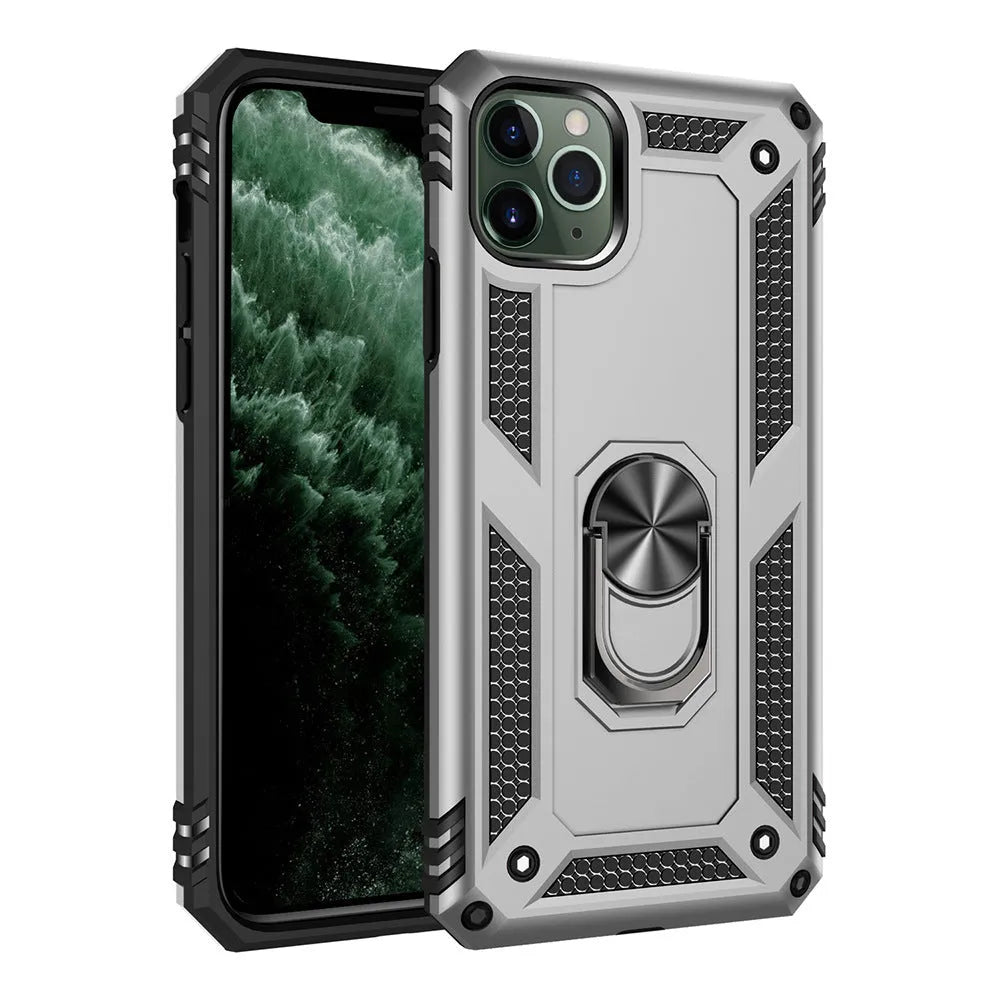 iPhone back cover case with integrated car dashboard phone holder in multiple colours