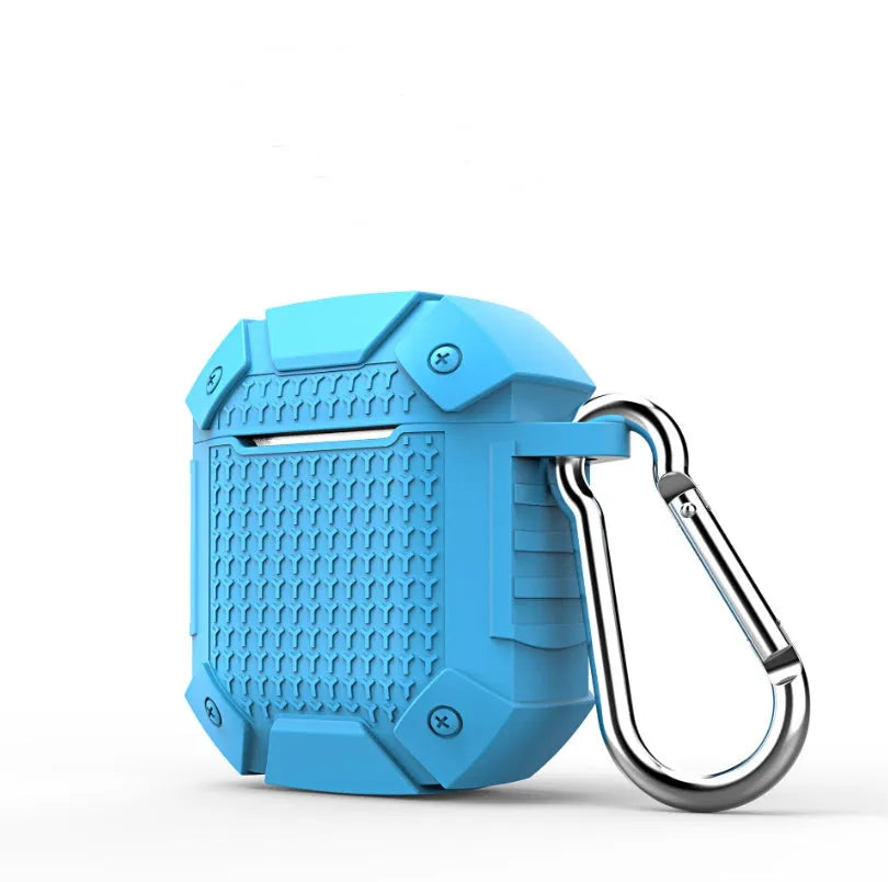AirPods silicone protective case with metal back cover in four solid colours