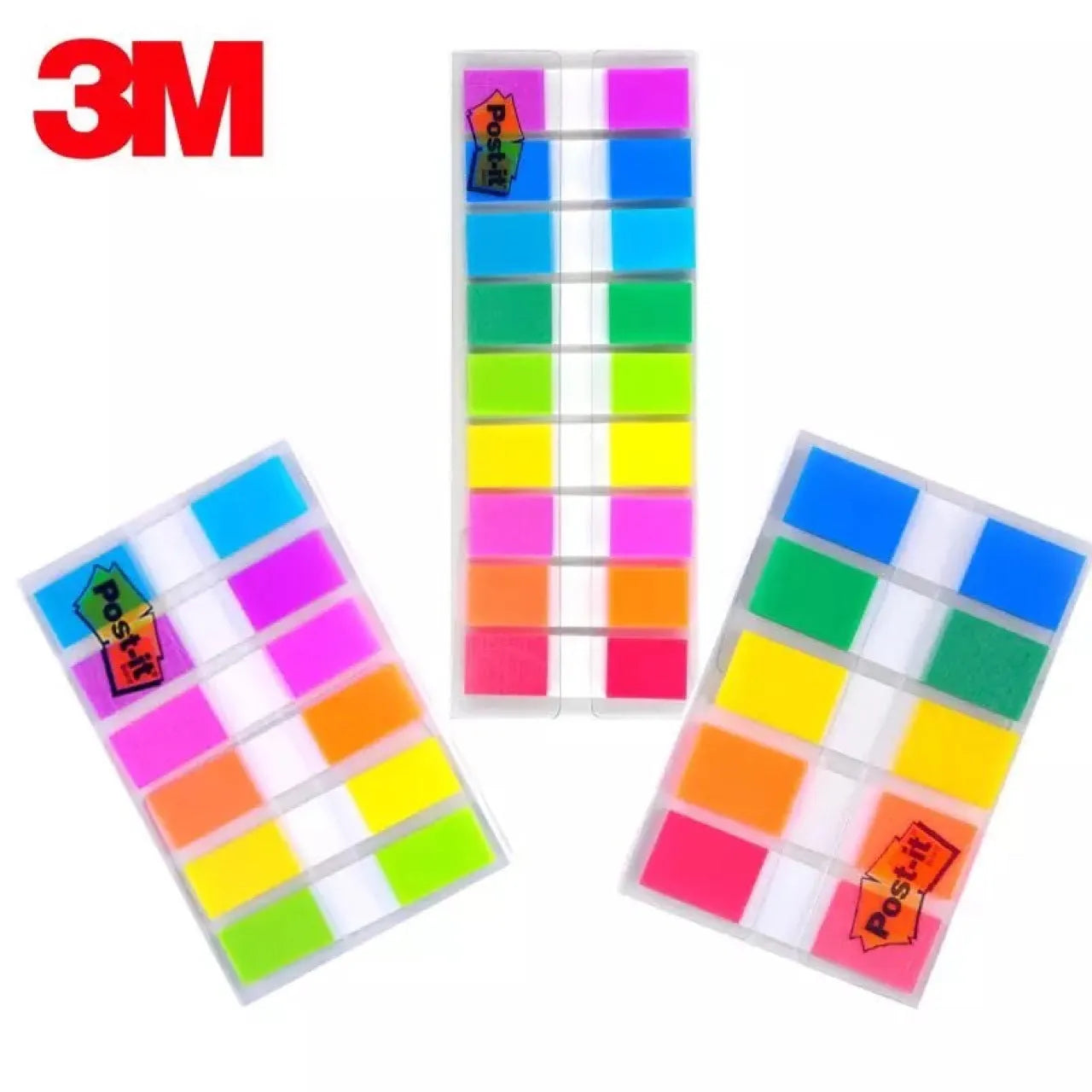 Pack of removable mixed colour plastic indicator labels showing 9.4mm width and 44mm length dimensions.