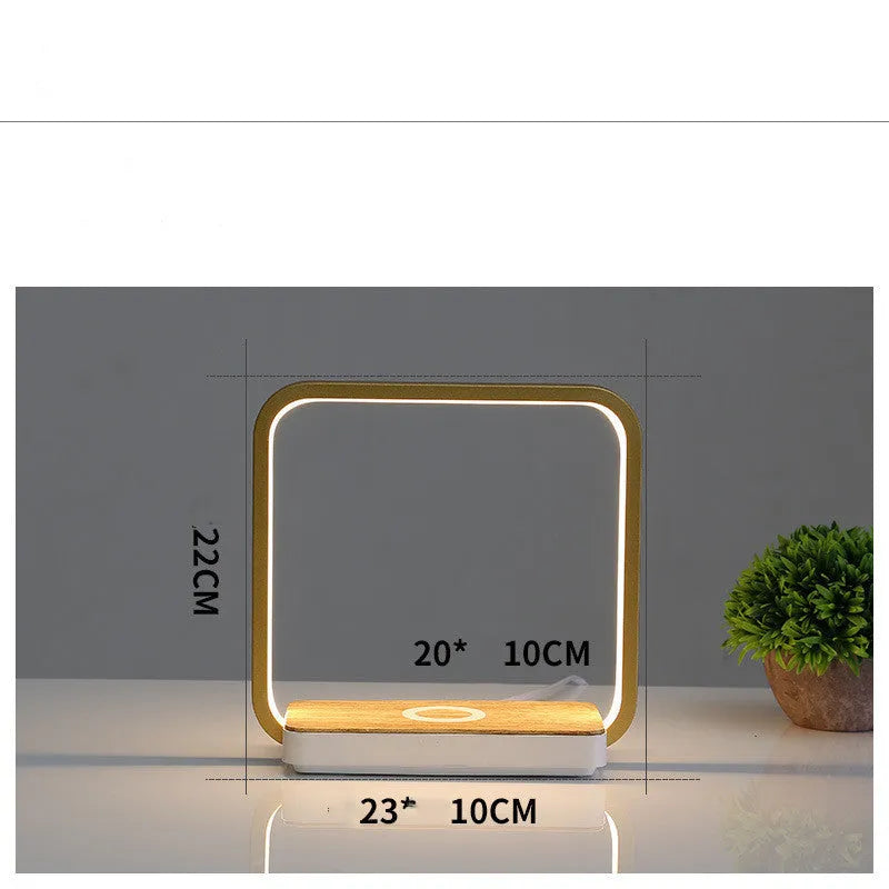Modern white or gold aluminium smart bedside lamp with touch sensor and voice control.