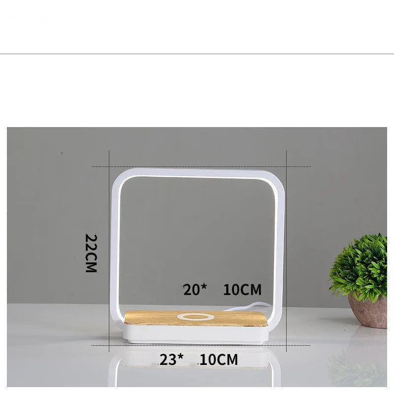 Modern white or gold aluminium smart bedside lamp with touch sensor and voice control.
