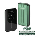 Magnetic wireless charging power bank 5000mAh for iPhone 12 in blue, grey, light green colours