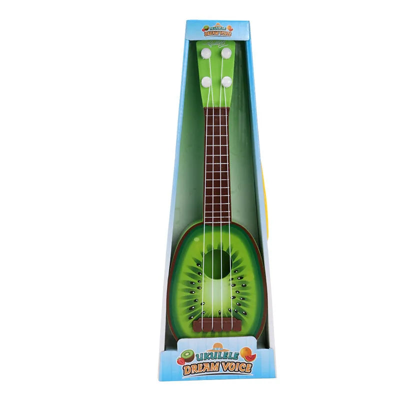 38cm plastic ukulele toy for children with retro guitar styling in multiple colour options