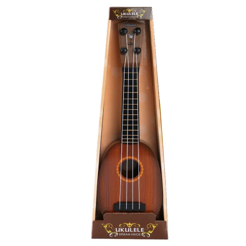 38cm plastic ukulele toy for children with retro guitar styling in multiple colour options