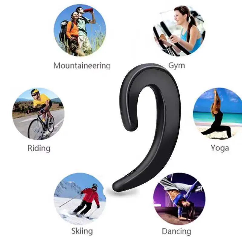 Wireless Bluetooth earphones with ear-hook design in black, red, silver, white or gold colour options