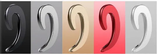 Wireless Bluetooth earphones with ear-hook design in black, red, silver, white or gold colour options