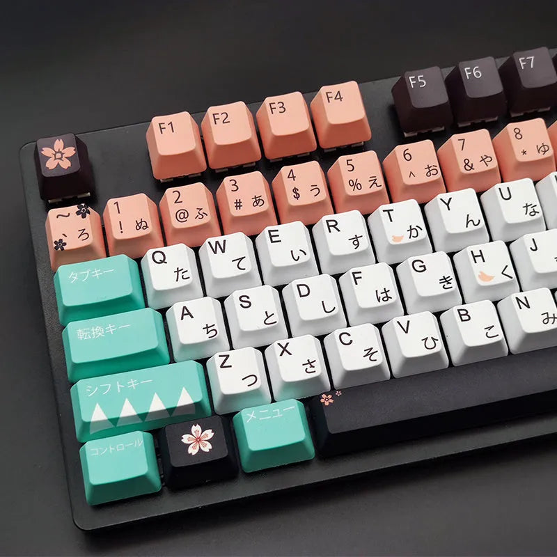 Green Cherry profile mechanical keyboard replacement keycaps with wireless USB interface