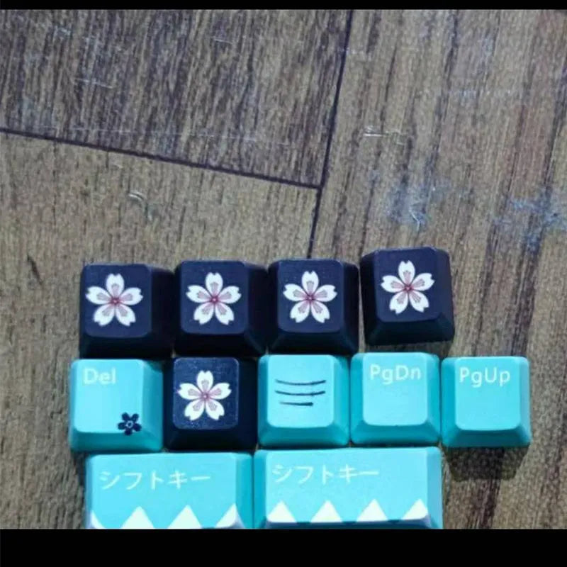 Green Cherry profile mechanical keyboard replacement keycaps with wireless USB interface