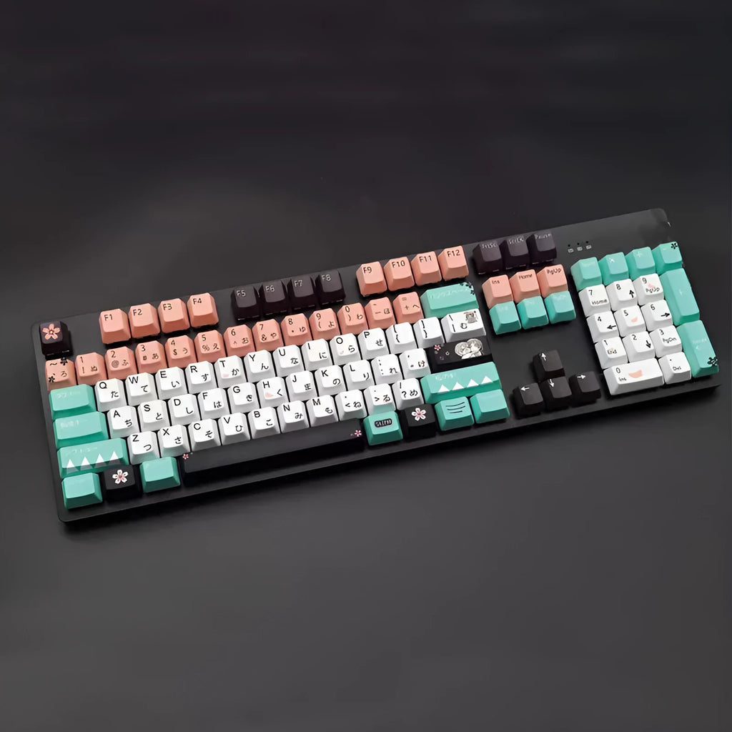 Green Cherry profile mechanical keyboard replacement keycaps with wireless USB interface