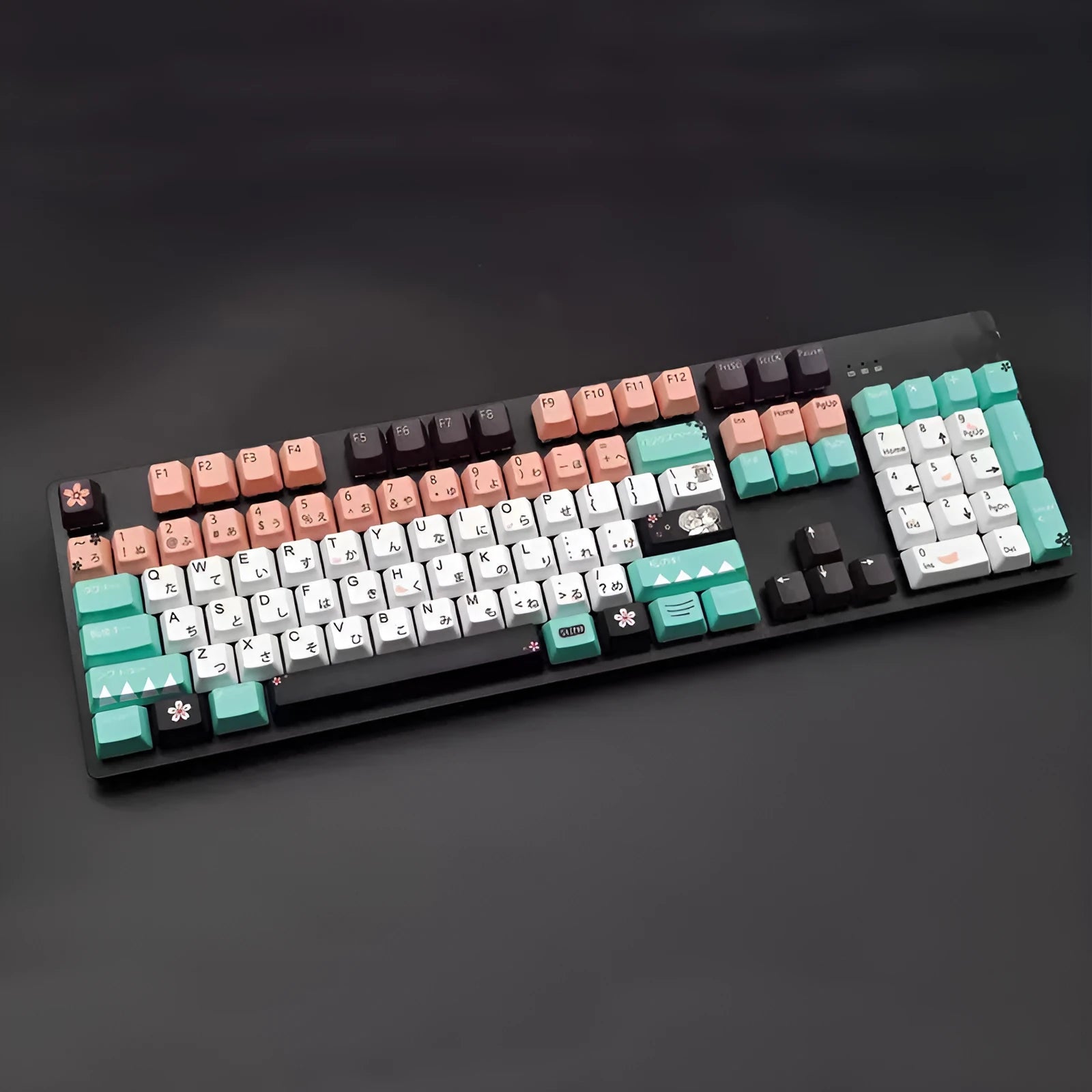 Green Cherry profile mechanical keyboard replacement keycaps with wireless USB interface