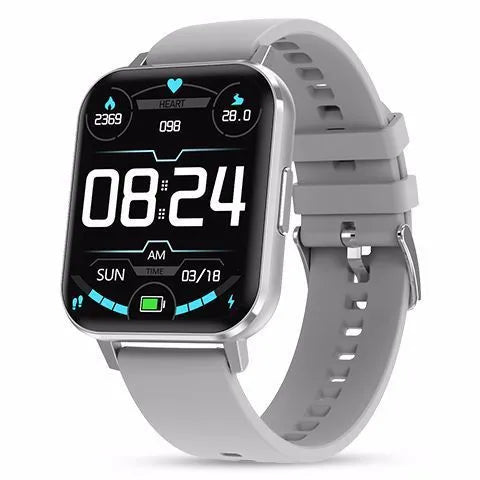DTX Smart Watch with 1.78 inch screen showing heart rate data on wrist with black silicone strap.