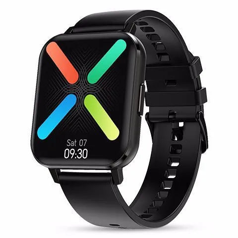 DTX Smart Watch with 1.78 inch screen showing heart rate data on wrist with black silicone strap.