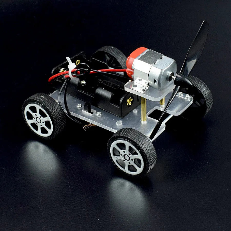 DIY wind car electronic science kit with acrylic, metal and plastic parts for educational experiments