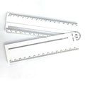 30cm white plastic multi-function set ruler showing straight edge and angle measurement markings