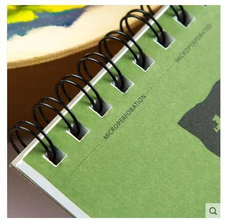 Spiral-bound water-soluble coloured lead sketchbook pad in 8K or 16K size with green paper.