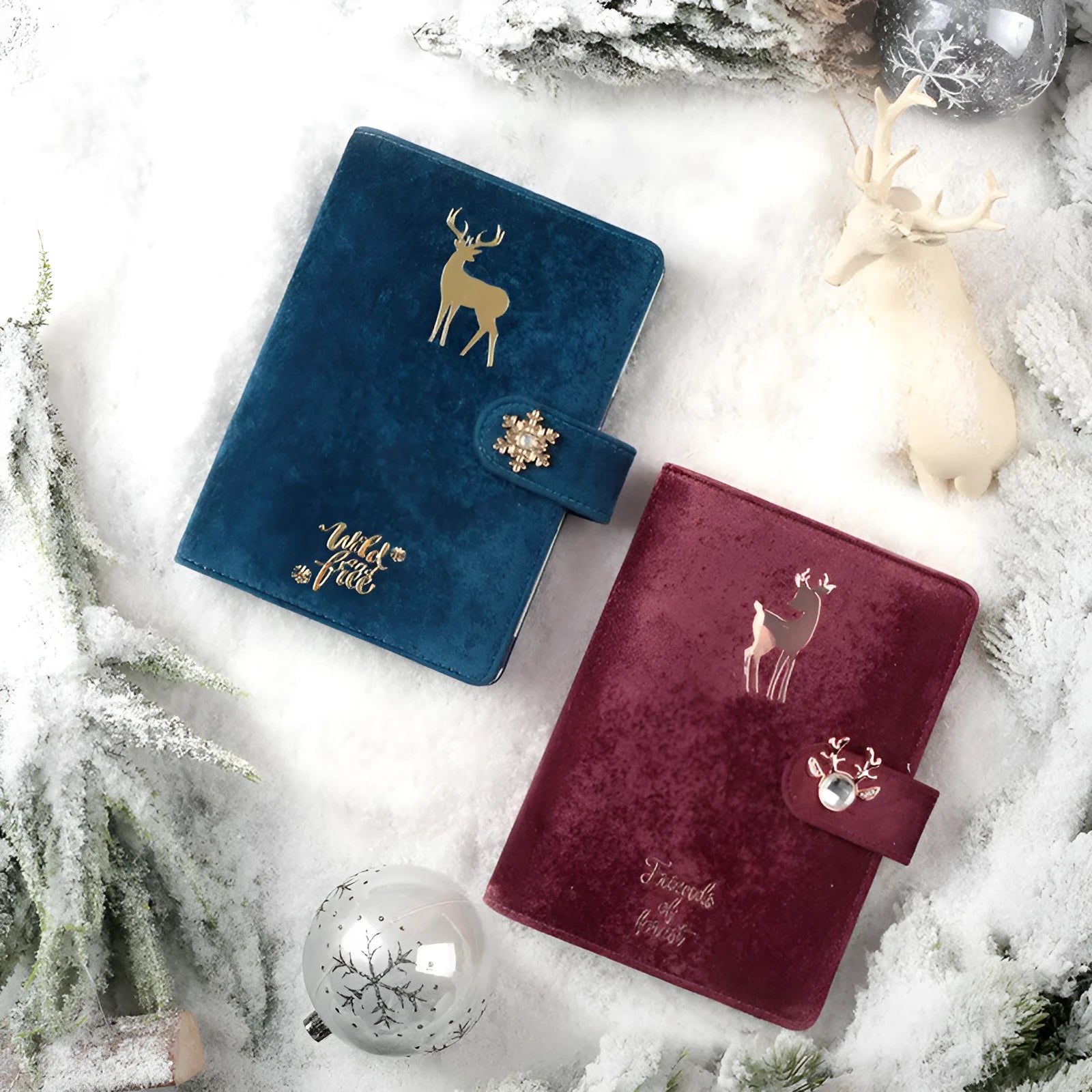 A6 loose-leaf notebook binder with cloth velvet cover and elastic closure in multiple colour options