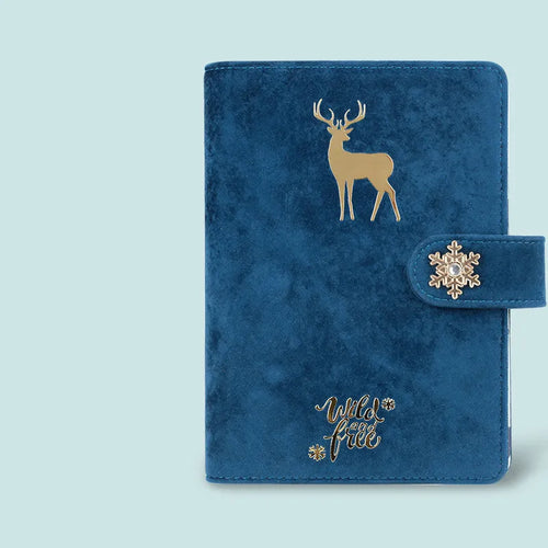 A6 loose-leaf notebook binder with cloth velvet cover and elastic closure in multiple colour options