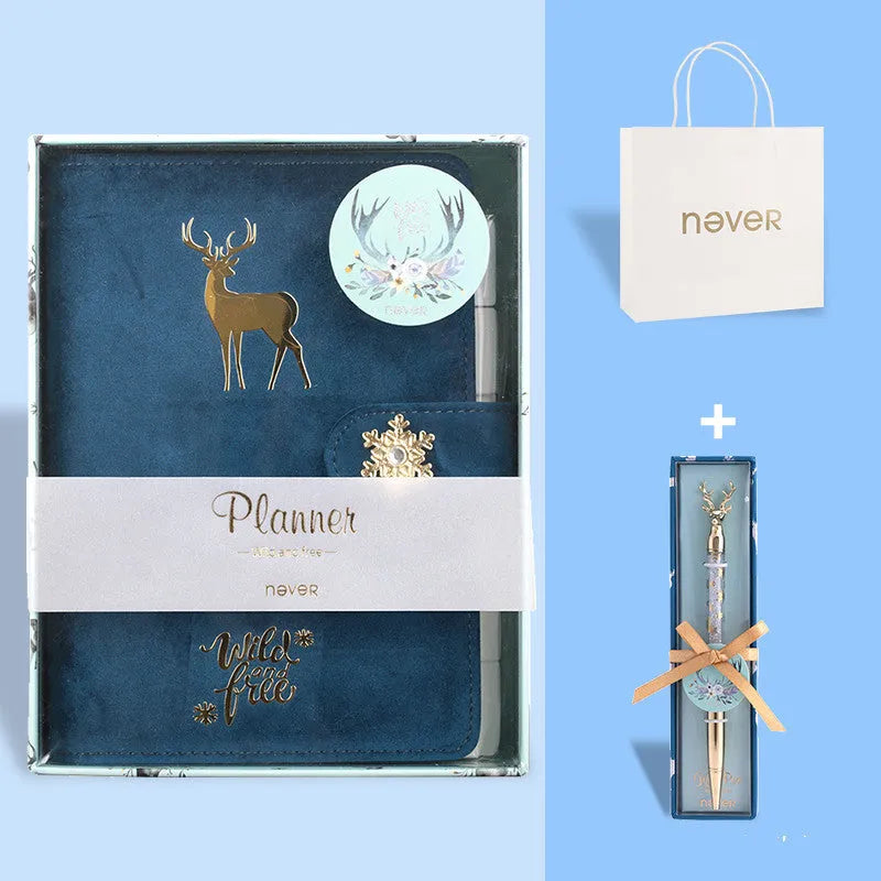 A6 loose-leaf notebook binder with cloth velvet cover and elastic closure in multiple colour options