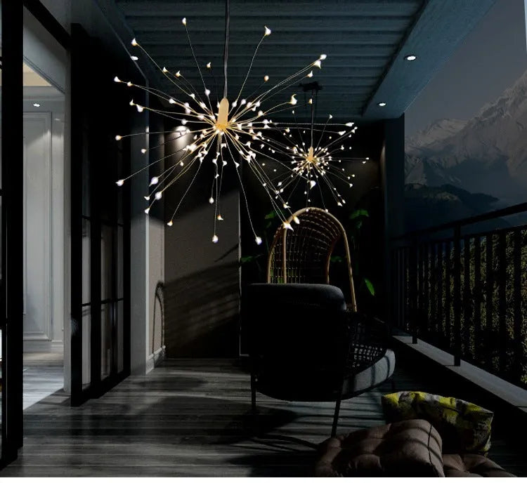 Solar-powered LED firework meteor shower light with PVC shell for outdoor garden decoration