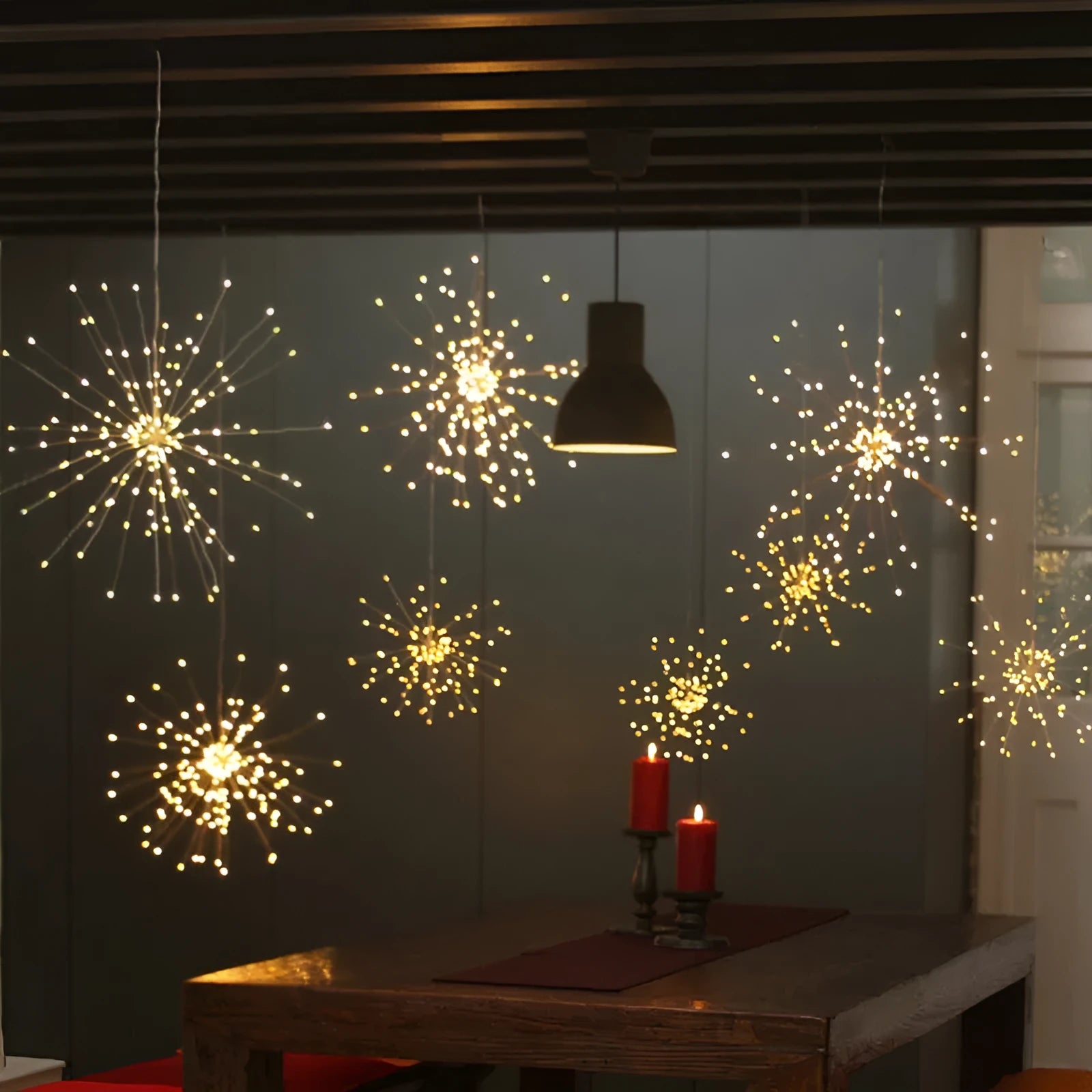 Solar-powered LED firework meteor shower light with PVC shell for outdoor garden decoration