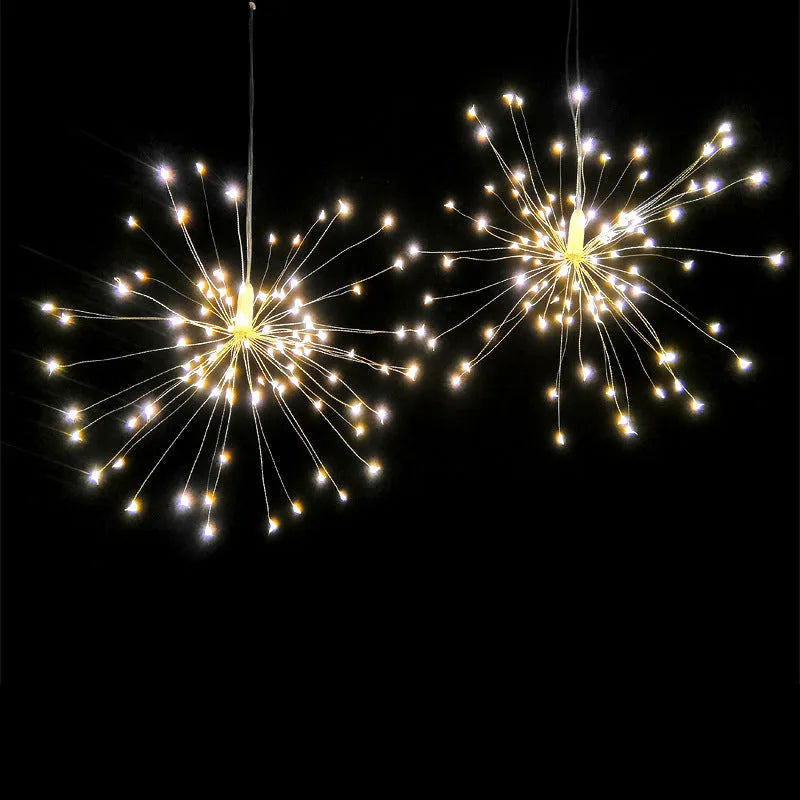 Solar-powered LED firework meteor shower light with PVC shell for outdoor garden decoration