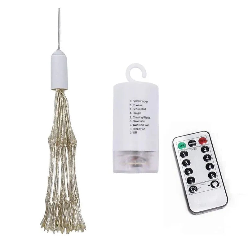 Solar-powered LED firework meteor shower light with PVC shell for outdoor garden decoration