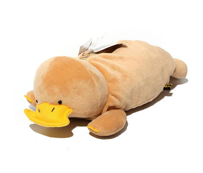 Brown wombat family plush pencil case with cartoon animal design for children's stationery