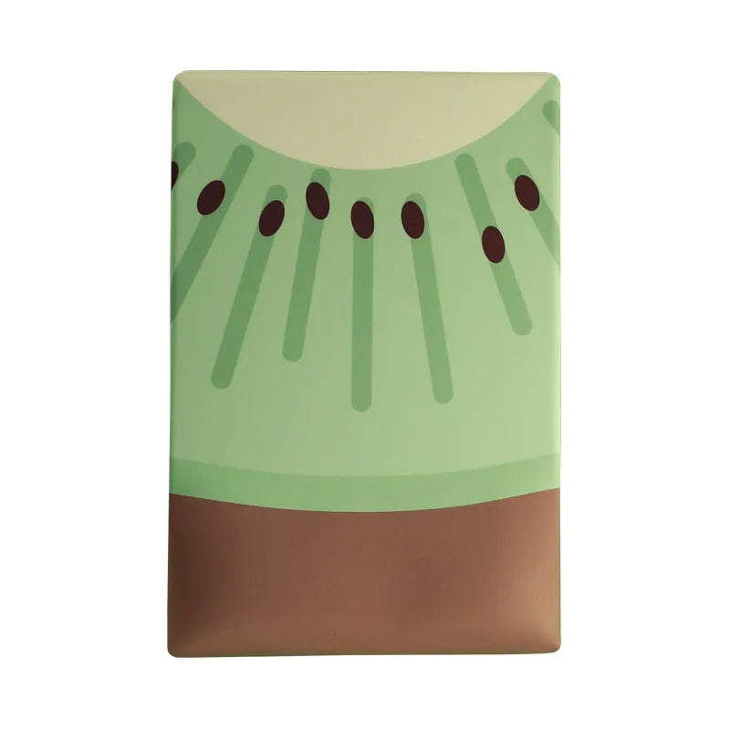 A kiwi-themed mouse pad with a built-in soft wrist support, featuring a cute creative girl design on a cloth surface.