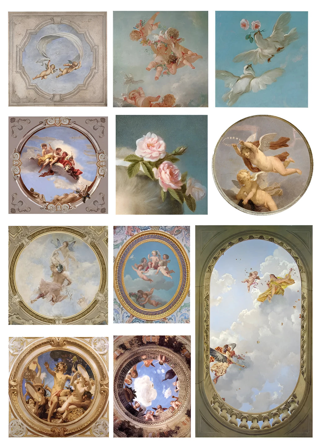 European angel character stickers sized 4-9cm for wall murals