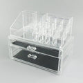 Clear foldable acrylic storage organiser box showing 18 litre capacity and transparent sides.