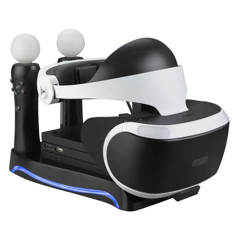 Black ABS charging dock for PlayStation PS4 VR game controllers