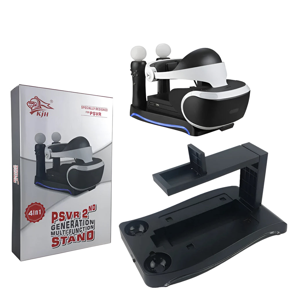 Black ABS charging dock for PlayStation PS4 VR game controllers