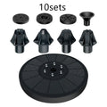 Black solar-powered garden fountain with four spray nozzles for bird baths and ponds