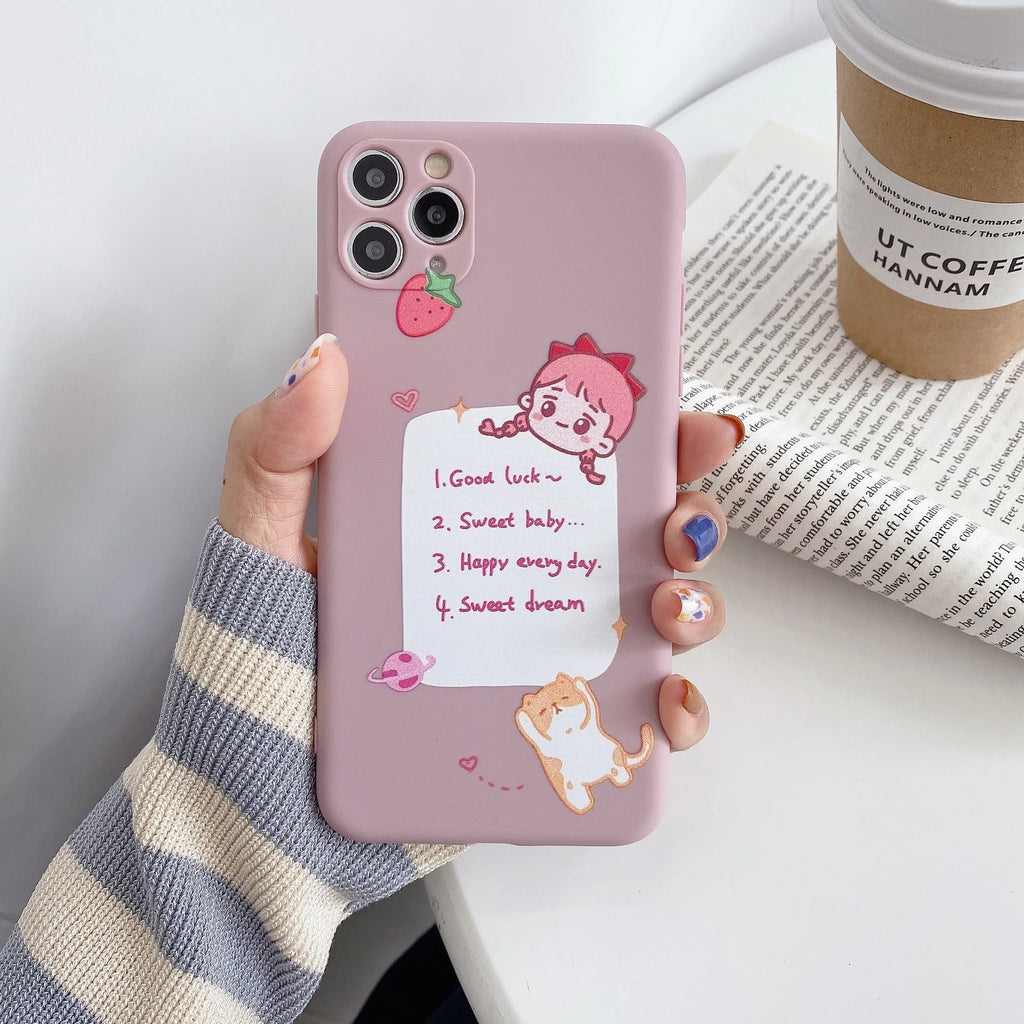 Cartoon printed TPU soft shell back cover case for iPhone with dinosaur design and frosted finish