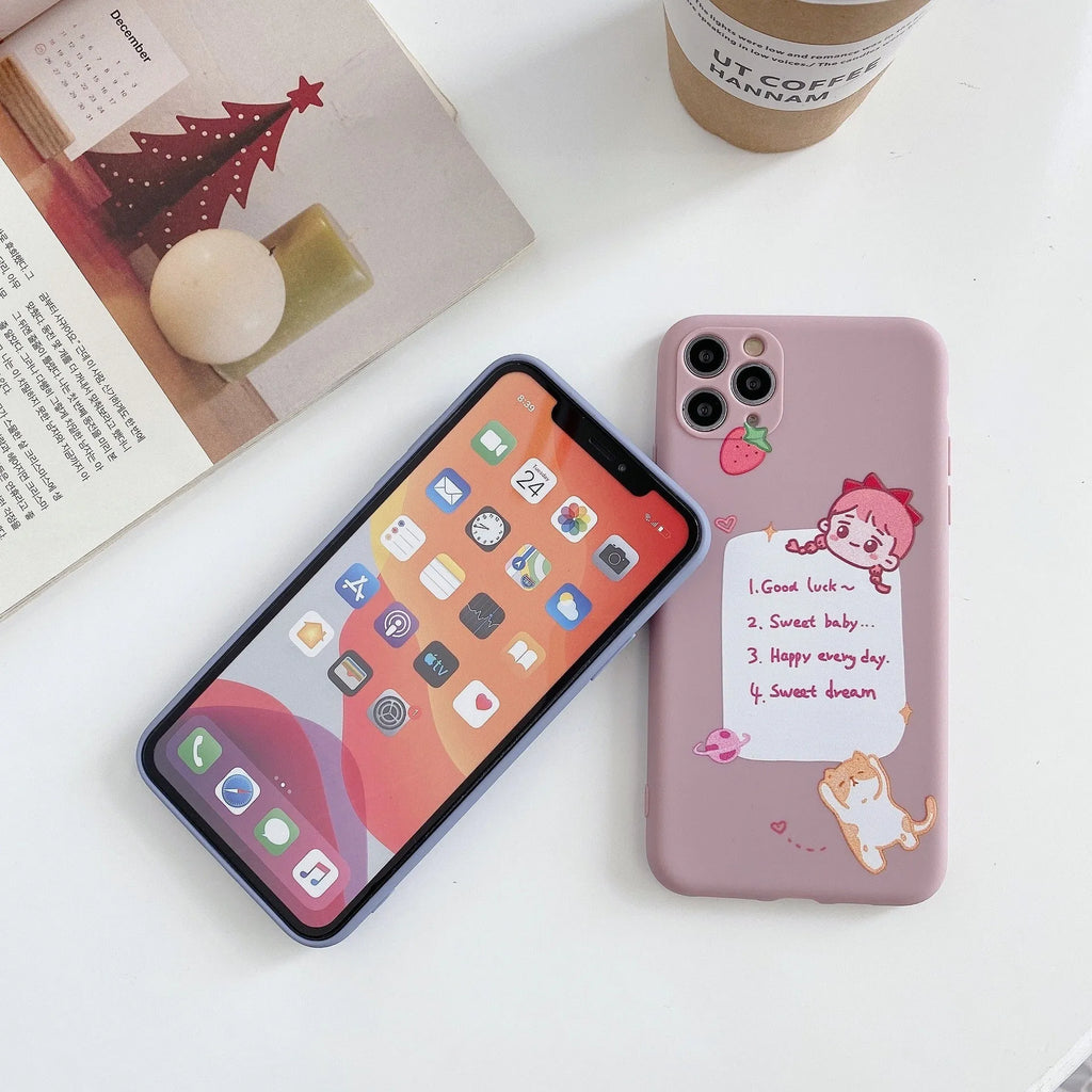 Cartoon printed TPU soft shell back cover case for iPhone with dinosaur design and frosted finish