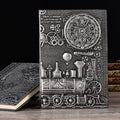 European relief retro notepad diary in bronze with a leather embossed cover.