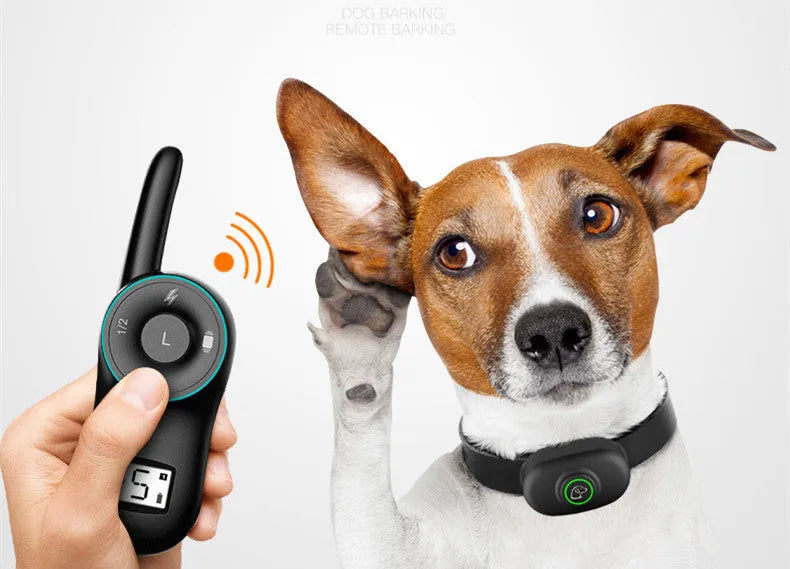 Waterproof rechargeable remote dog training collar with shock, vibration, and beep modes