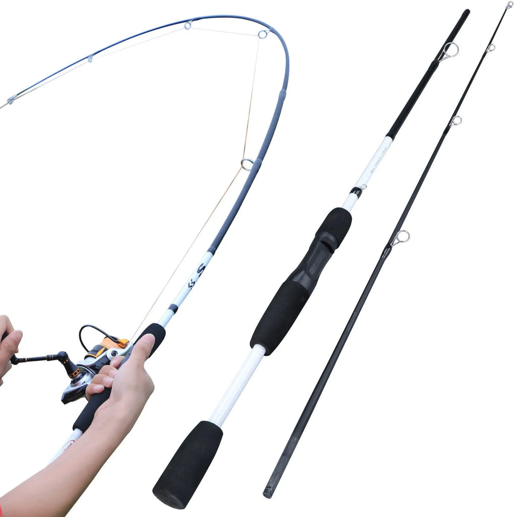 Sougayilang carbon fibre 2-section or 3-section spinning casting fishing rod in multiple colour styles