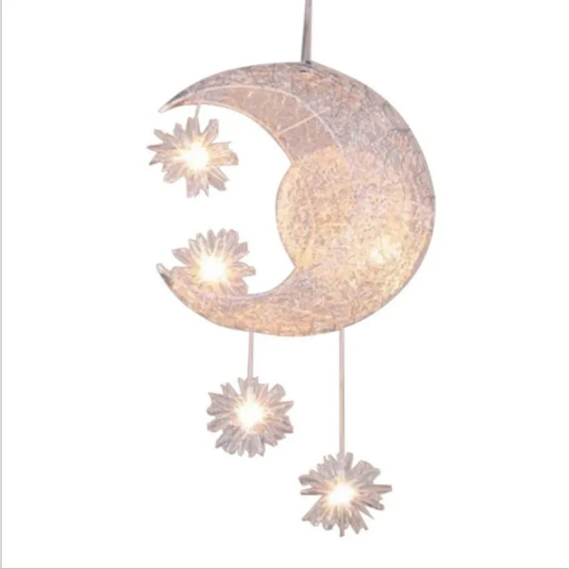 Aluminium wire star moon chandelier with zinc alloy frame and adjustable height