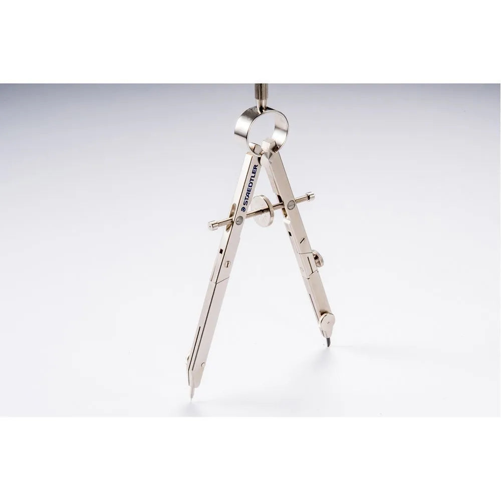 STAEDTLER 551 01 steel precision drawing compass with telescopic rod.