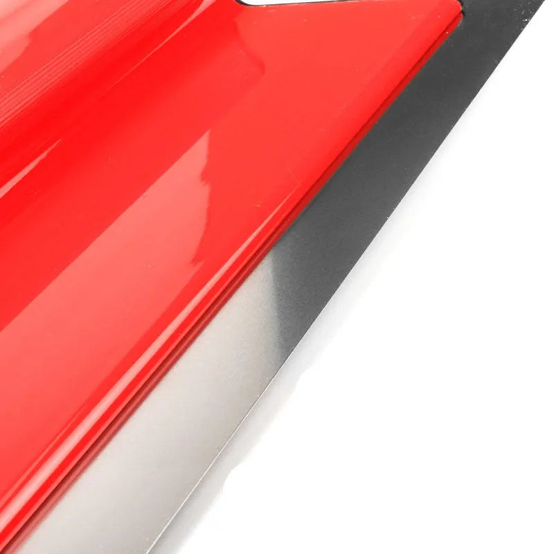 Red 40cm leveling scraper with 0.2mm thick metal blade for putty and wallpaper paste removal