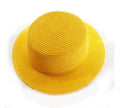 Lightweight foldable straw sun hat with wide brim, flat top, monochrome colour, for adults and children outdoor use