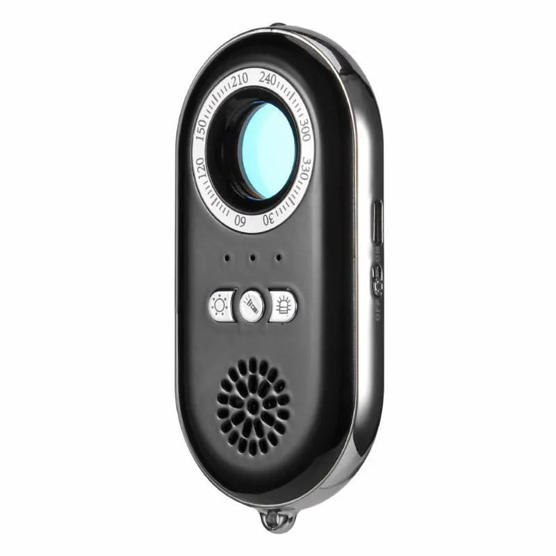 Compact black wireless vibration detector alarm with dimensions 85mm by 40mm.