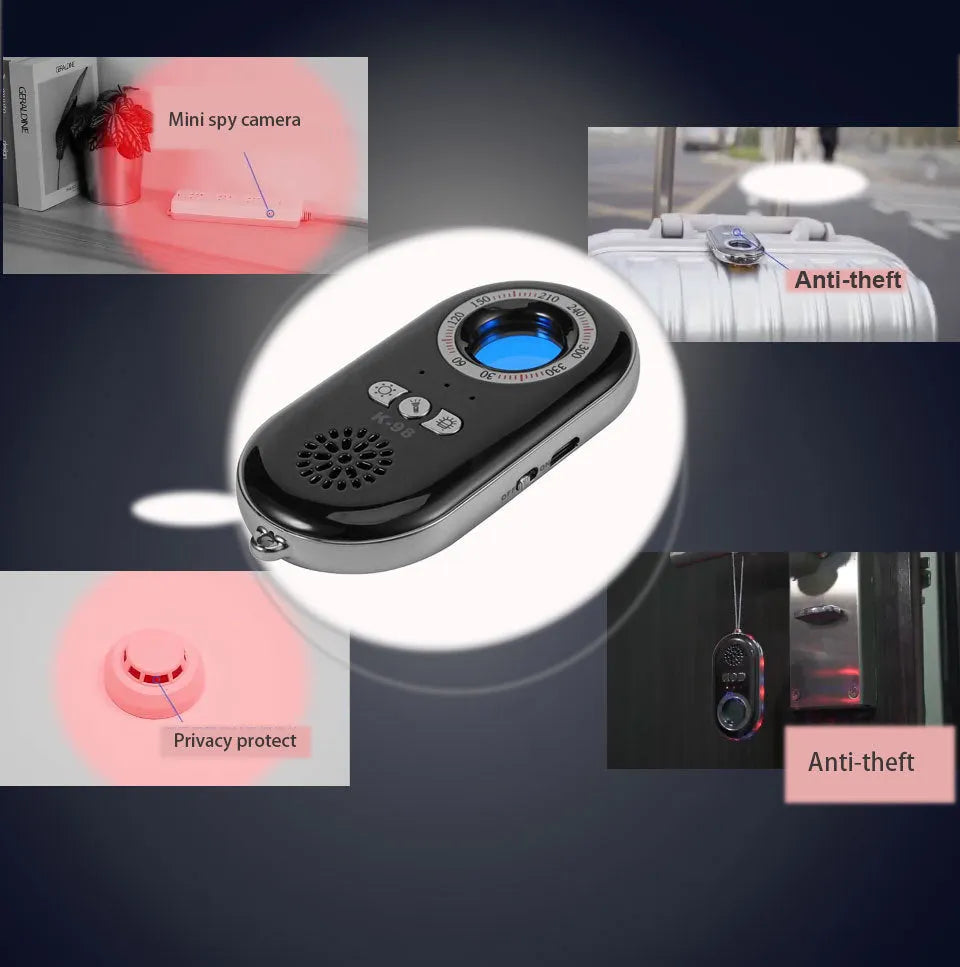 Compact black wireless vibration detector alarm with dimensions 85mm by 40mm.