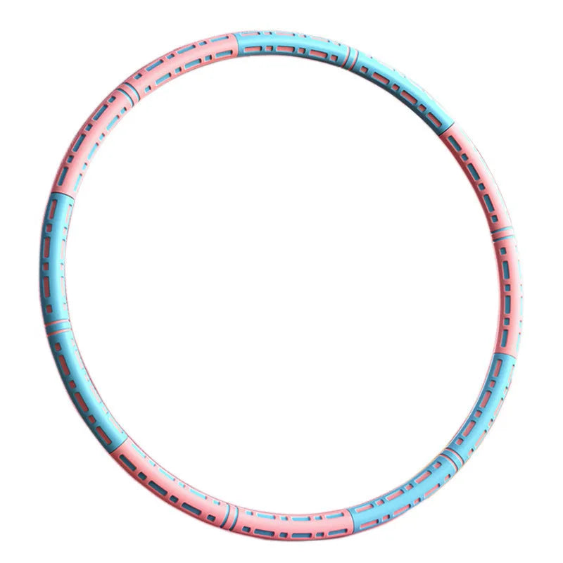 Weight loss hula hoop for belly waist fat reduction, blue and white, 90 cm diameter, removable 6 sections