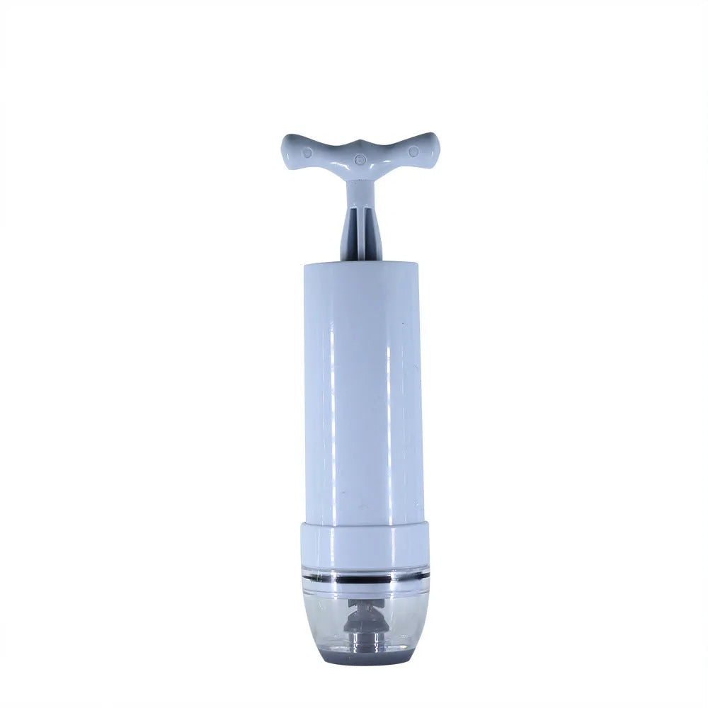 Manual vacuum compression bag with built-in pump in green and grey colours for clothing storage