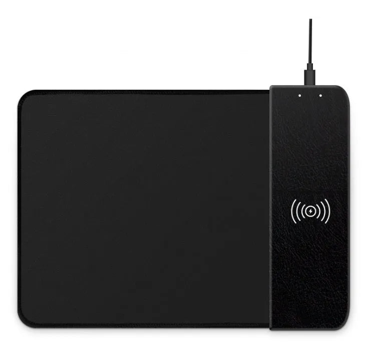 Cartoon design wireless charging mouse pad with RGB edge lighting on a desk