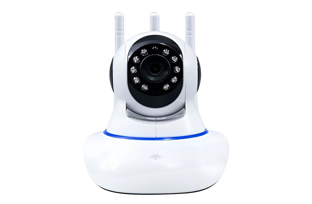 Intelligent rotary head shaker wifi home monitoring camera with 1080P night vision and three antennas